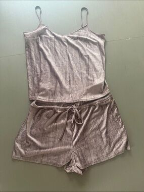 Danskin Plush Velvet-Look Cami & Short Sleep Set L